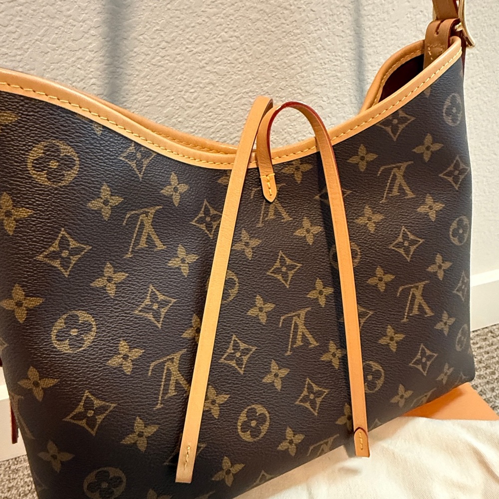 Louis Vuitton CarryAll PM Brown and Tan Monogram Hobo Bag - Picture 9 of 11
